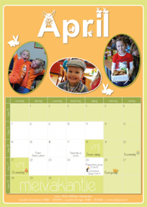 Schoolkalender maand april