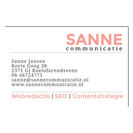 Visitekaartje Sanne Communicatie
